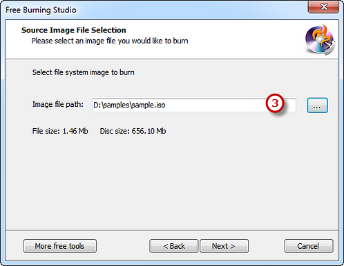 Select the ISO Image to Burn