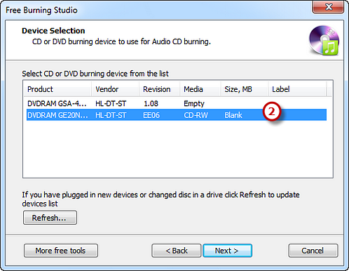 Choosing Burning Device