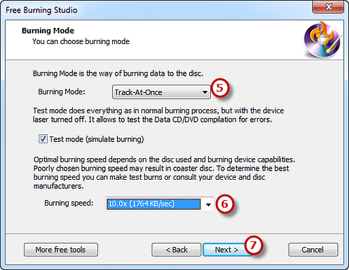 Choosing Burning Mode, Speed & Start Burning Process